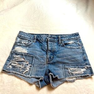 American eagle shorts ripped denim size 2 bottoms front​​​​​​​​​
